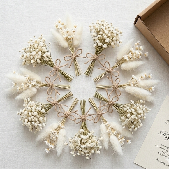 Baby's Breath (Gypsophila) Stem flowers- Dry Flower Bouquet DIY organic Material - Picture 4 of 11